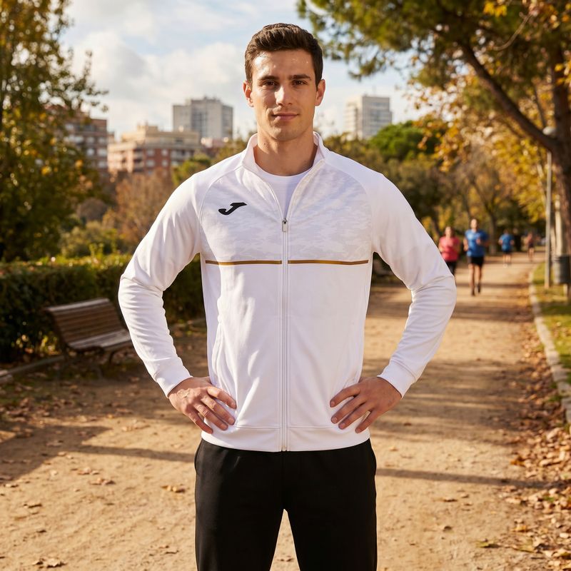 Men's Joma Record III Full Zip running sweatshirt white 6