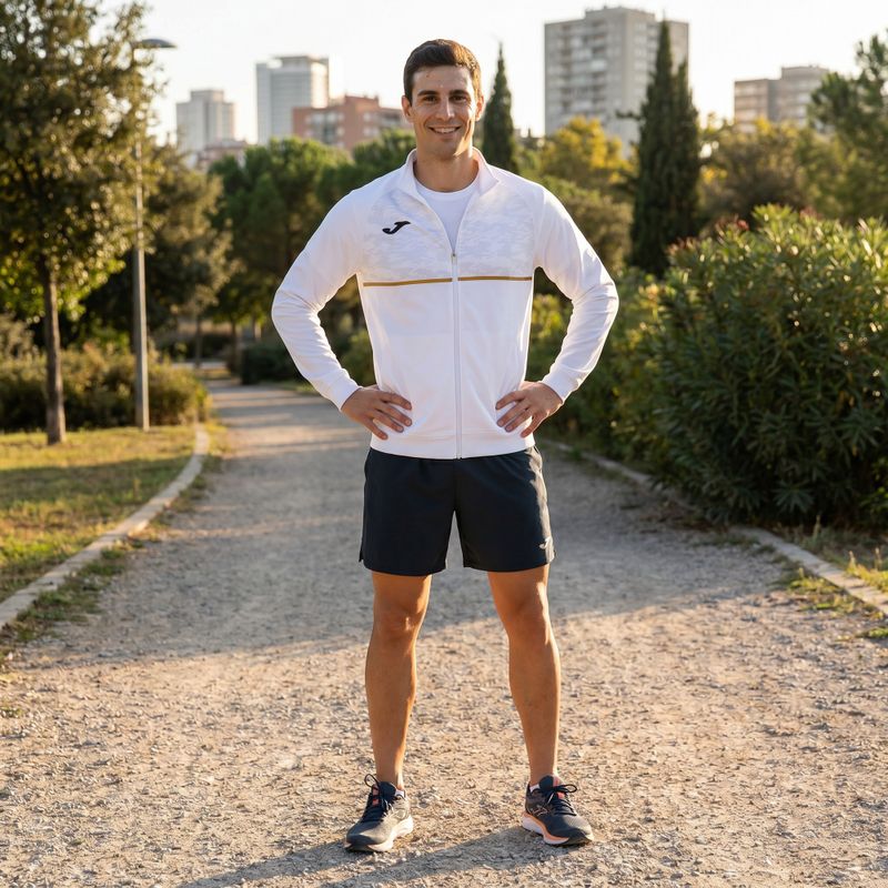 Men's Joma Record III Full Zip running sweatshirt white 7