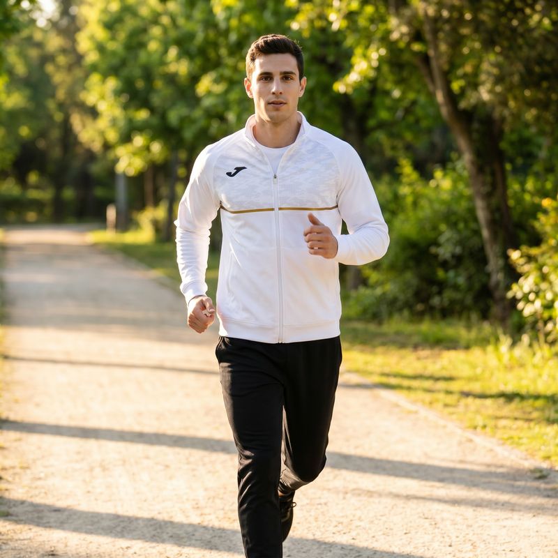 Men's Joma Record III Full Zip running sweatshirt white 8