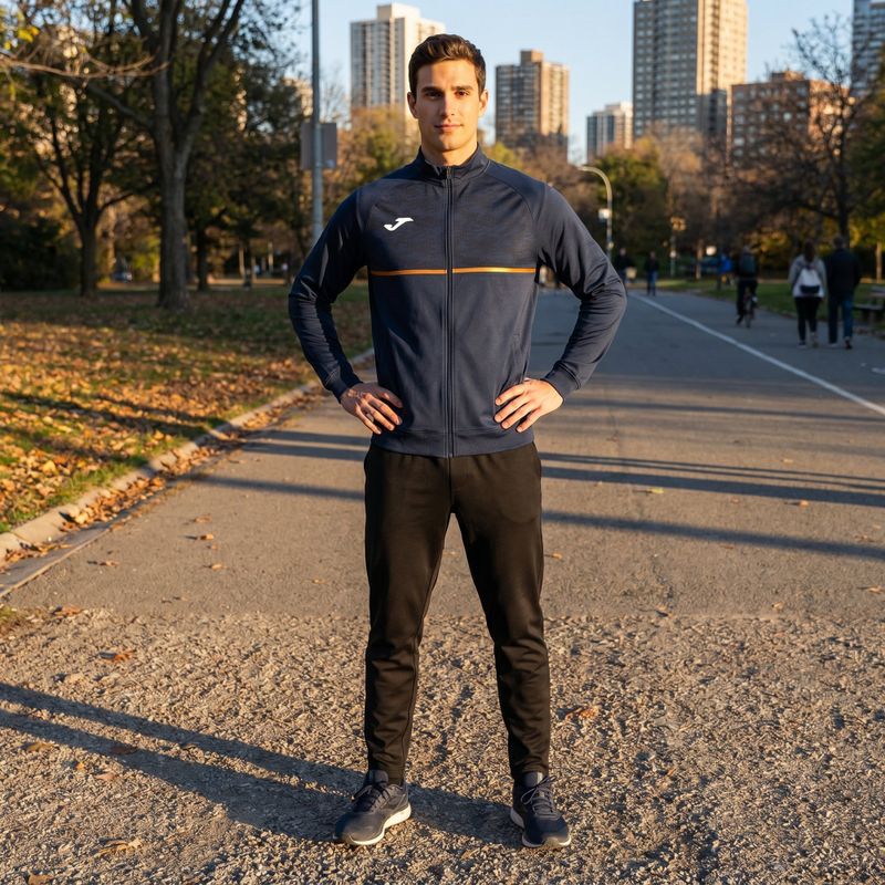 Men's Joma Record III Full Zip running sweatshirt navy 6