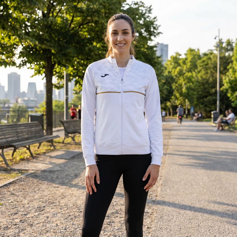 Women's Joma Record III Full Zip running sweatshirt white 5
