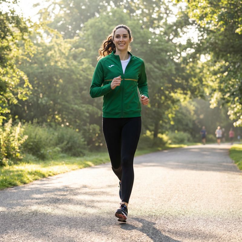 Women's Joma Record III Full Zip green running sweatshirt 10