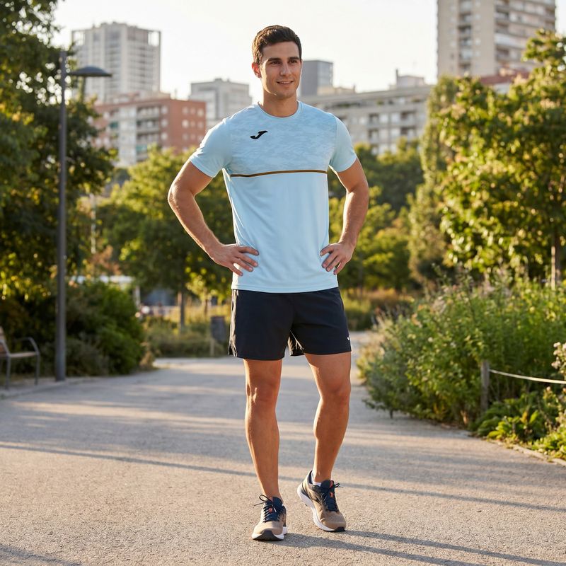 Joma Record III men's running shirt light blue 4