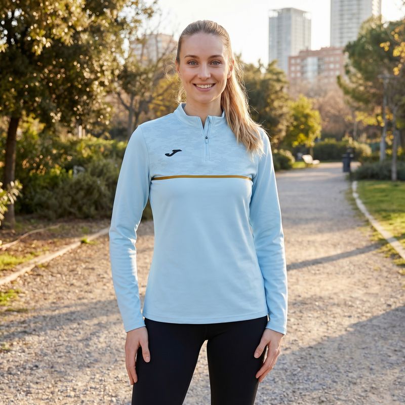 Joma Record III women's running sweatshirt light blue 5