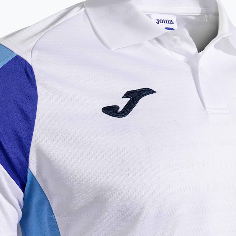 Men's tennis shirt Joma Montreal white/sky blue 4