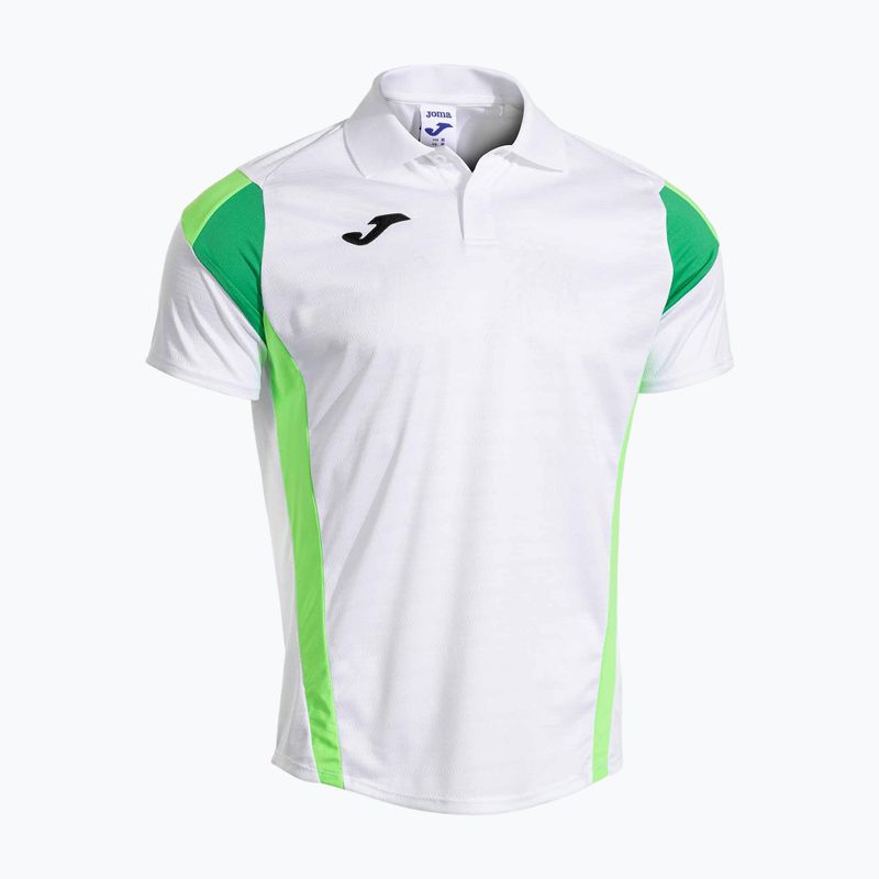 Men's tennis shirt Joma Montreal white/fluor green 2