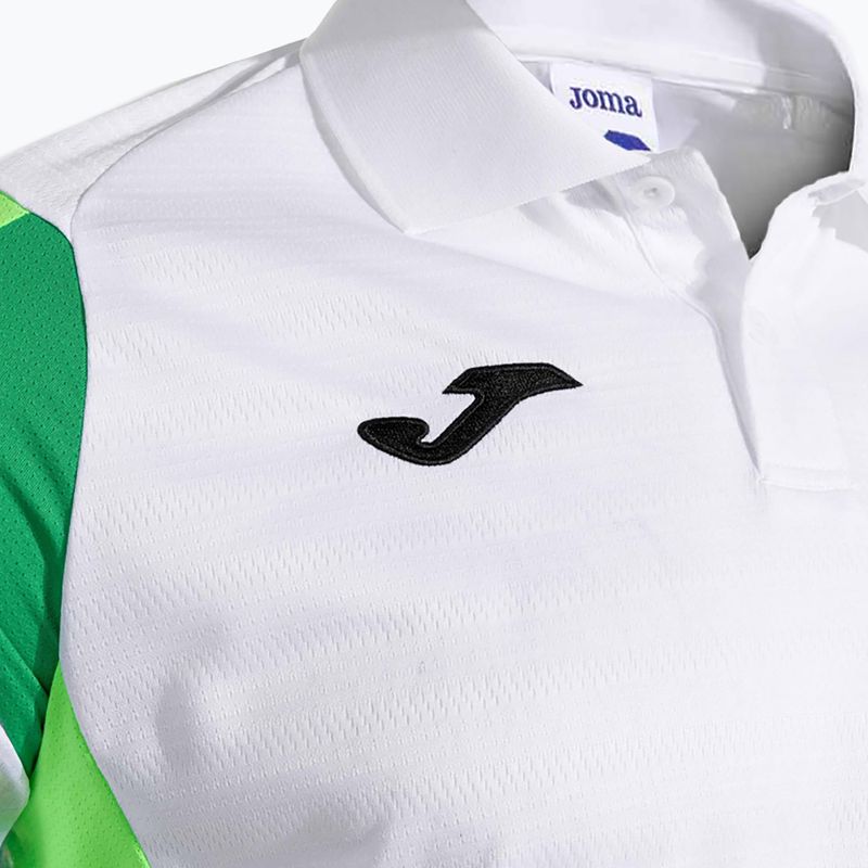 Men's tennis shirt Joma Montreal white/fluor green 4