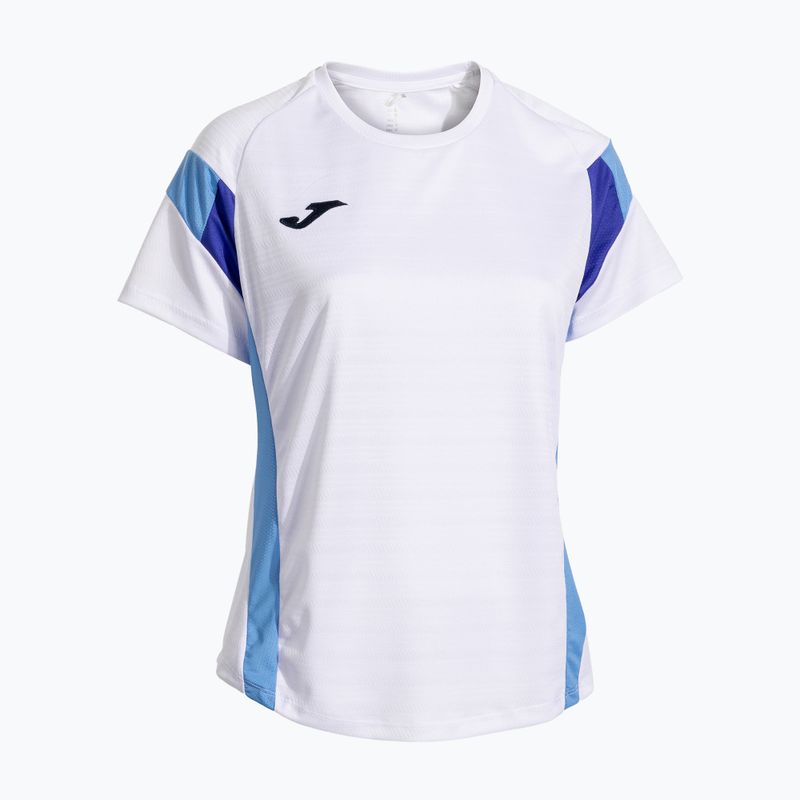 Women's tennis shirt Joma Montreal white/sky blue 2