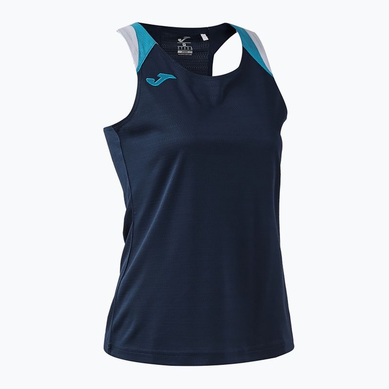 Women's tennis T-shirt Joma Terra Tank Top dark navy/turquoise fluor 3
