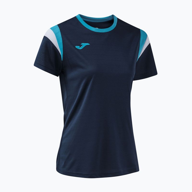 Women's tennis shirt Joma Terra dark navy/turquoise fluor 3