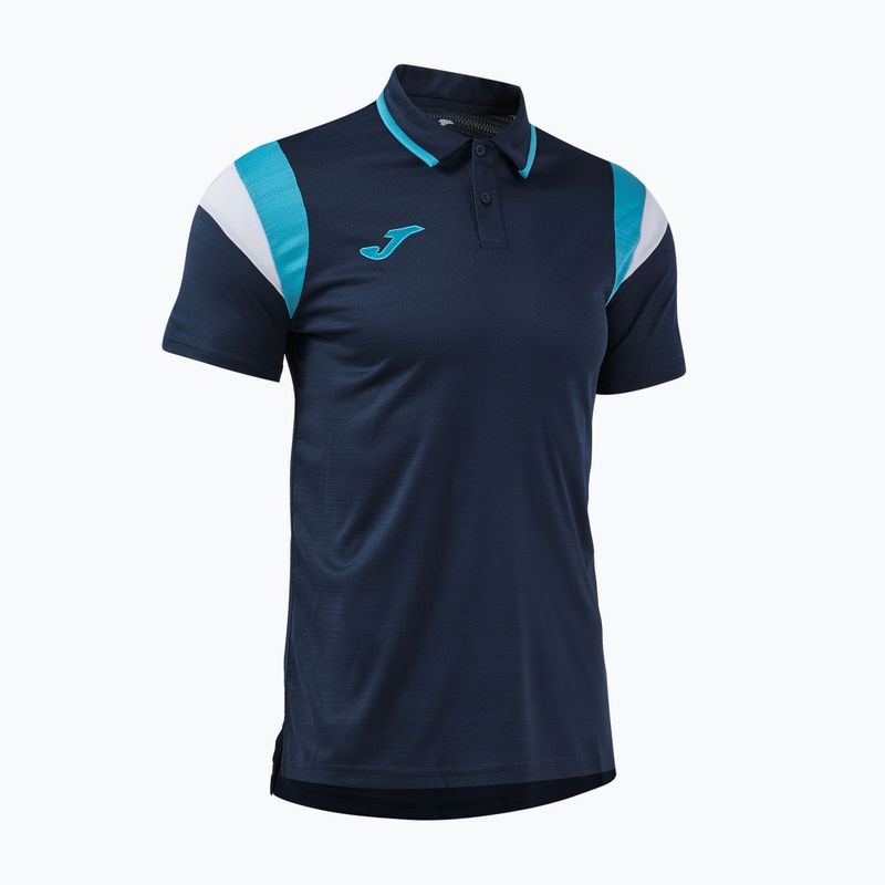 Men's tennis T-shirt Joma Terra Polo dark navy/turquoise fluor 3