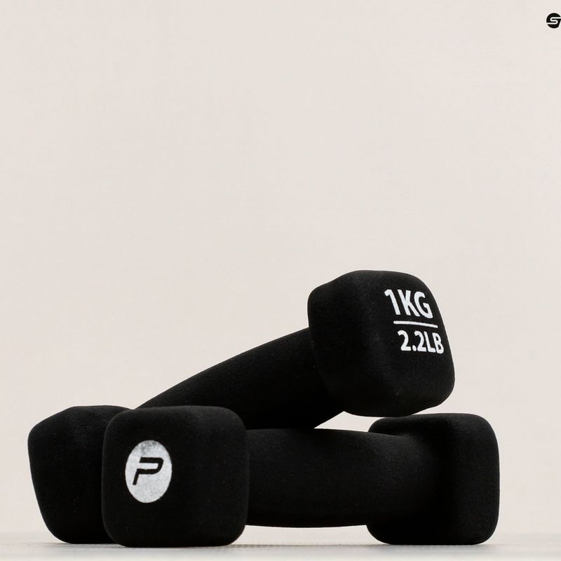 Neoprene dumbbells 1 kg Pure2Improve black P2I201390 6
