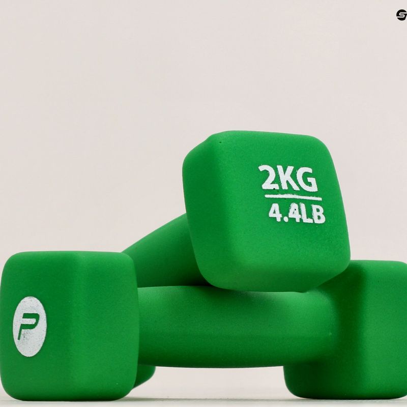 Pure2Improve green 2kg neoprene dumbbells P2I201400 6