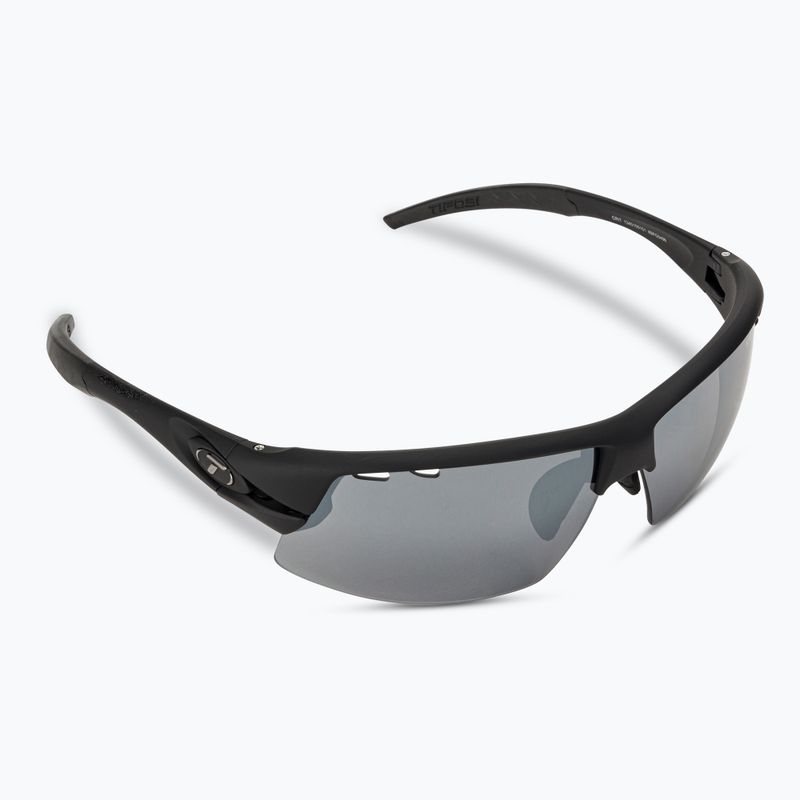 Tifosi Crit Fototec matte black/smoke/ac red/clear cycling glasses 2
