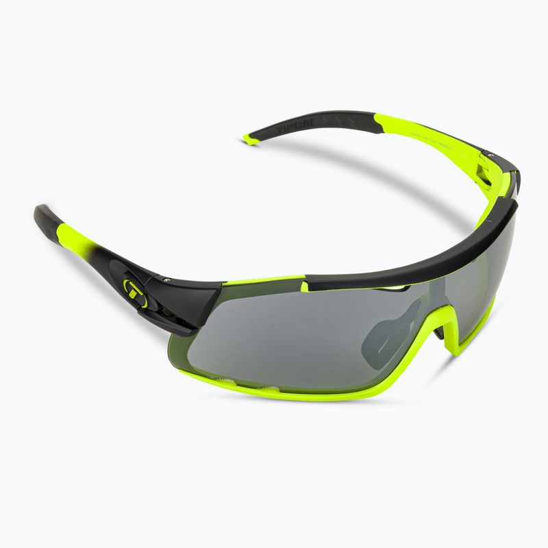 Tifosi Davos race neon/smoke/ac red/clear cycling glasses 2