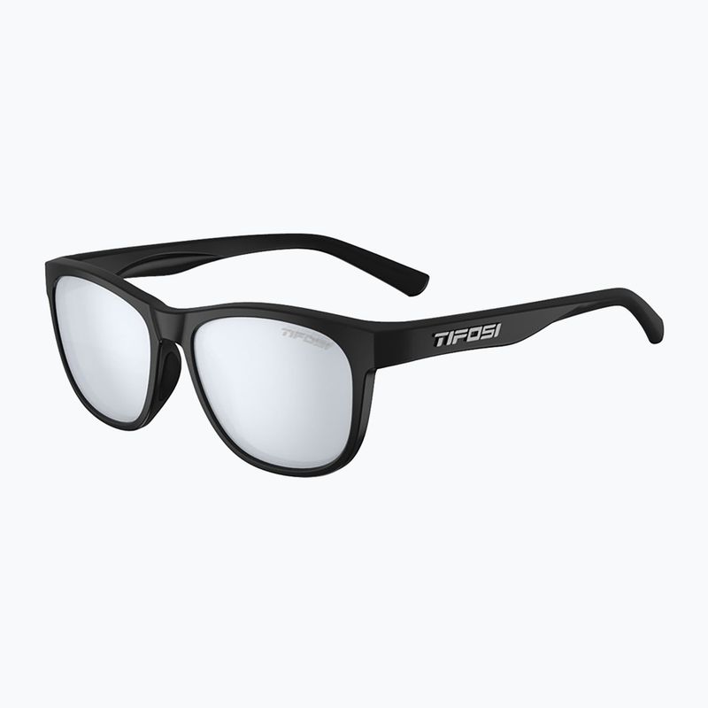 Tifosi Swank satin black/smoke bright blue sunglasses