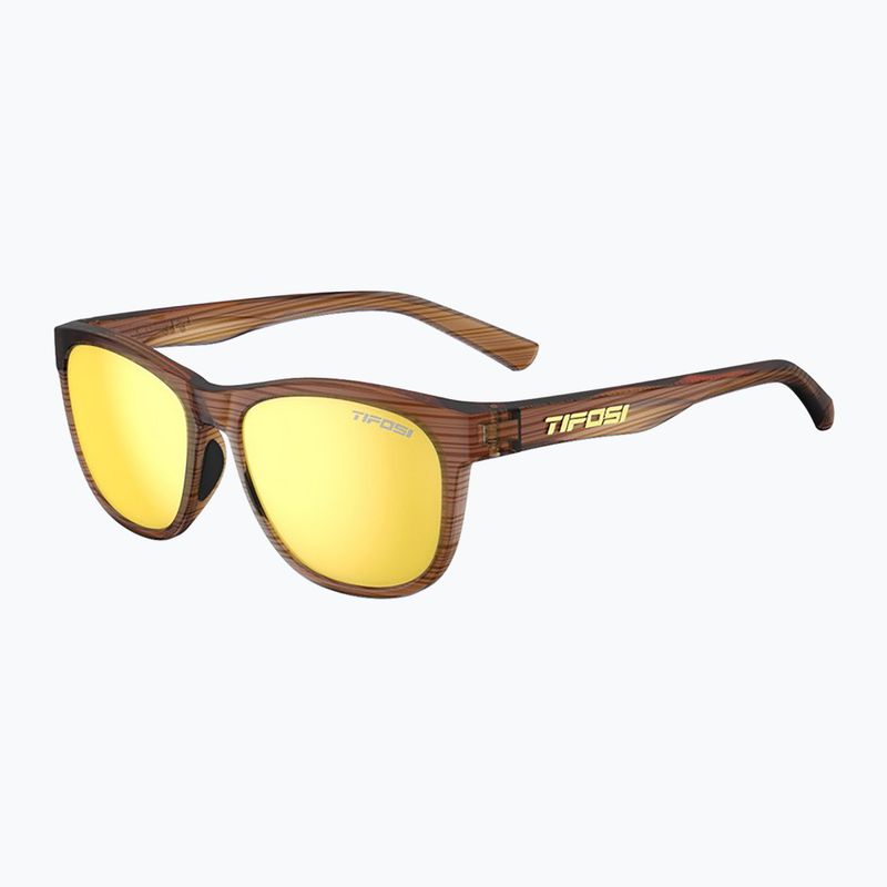 Tifosi Swank woodgrain/smoke yellow sunglasses