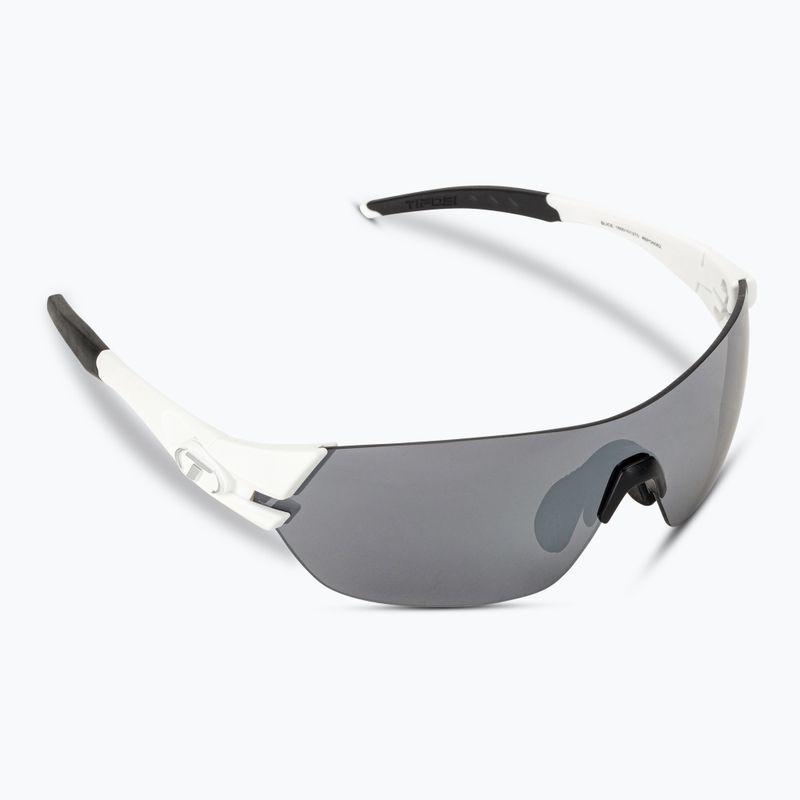 Tifosi Slice matte white/smoke/ac red/clear cycling glasses 2