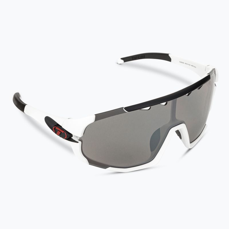 Tifosi Sledge matte white/smoke/ac red/clear cycling glasses 2