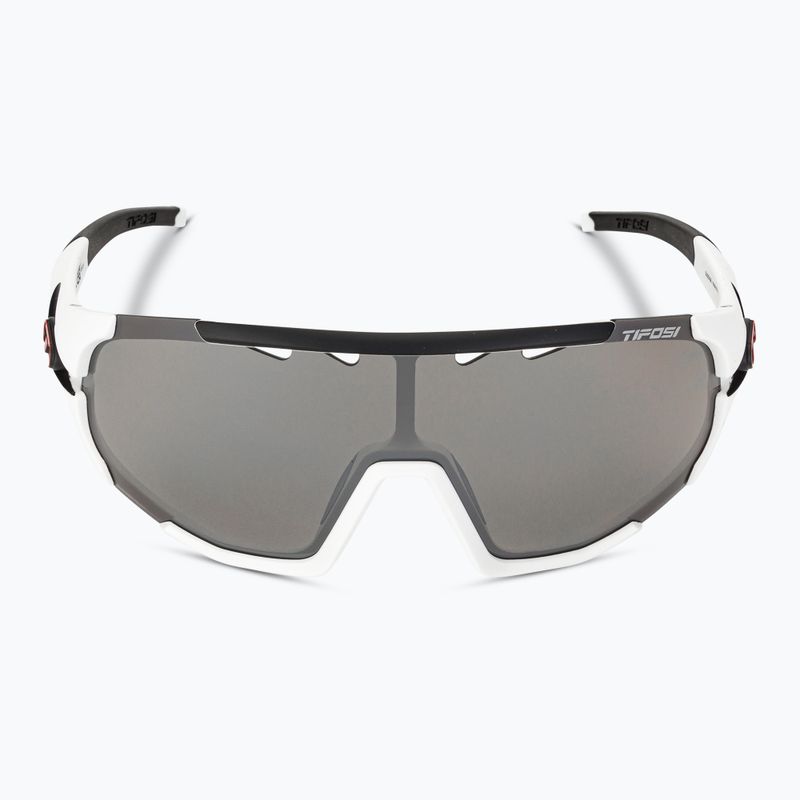 Tifosi Sledge matte white/smoke/ac red/clear cycling glasses 4