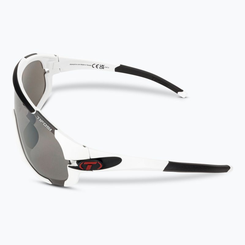 Tifosi Sledge matte white/smoke/ac red/clear cycling glasses 5
