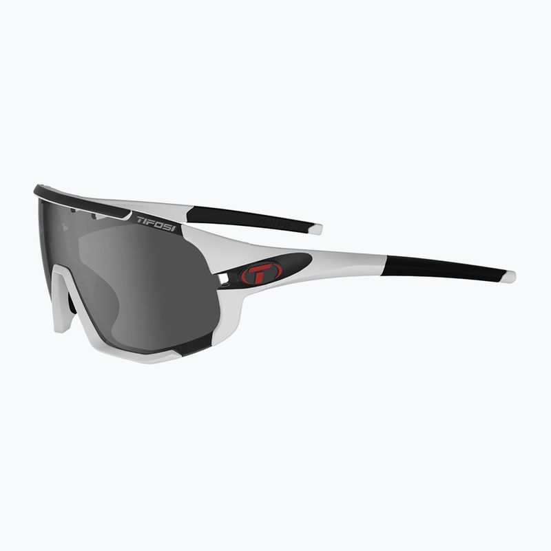 Tifosi Sledge matte white/smoke/ac red/clear cycling glasses 6