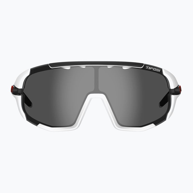 Tifosi Sledge matte white/smoke/ac red/clear cycling glasses 7