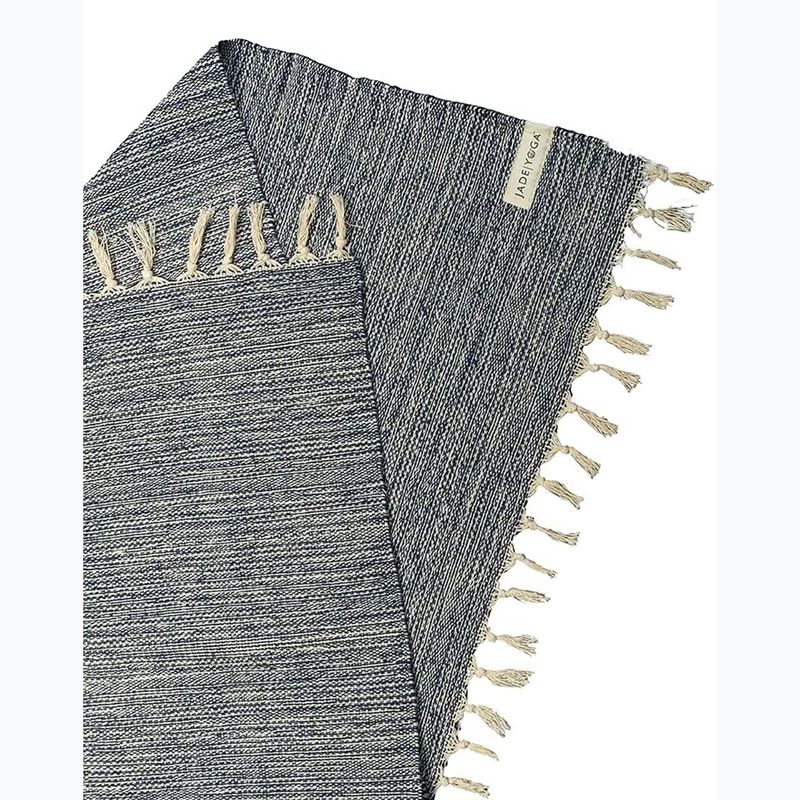 Yoga blanket JadeYoga Recycled Cotton Hand Loomed Yoga midnight blue 2