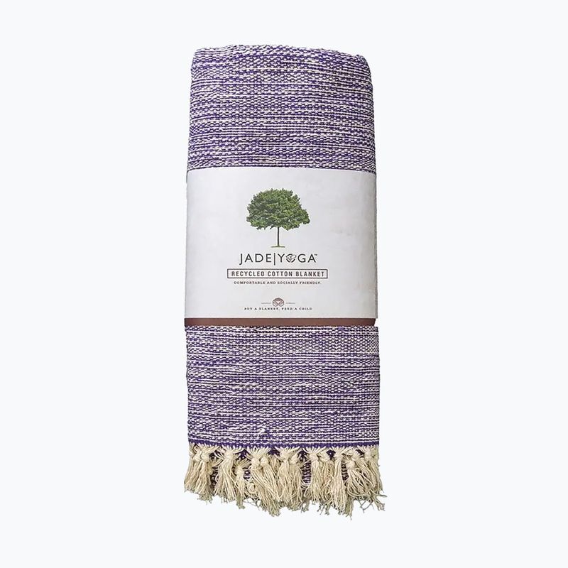 Yoga blanket JadeYoga Recycled Cotton Hand Loomed Yoga purple