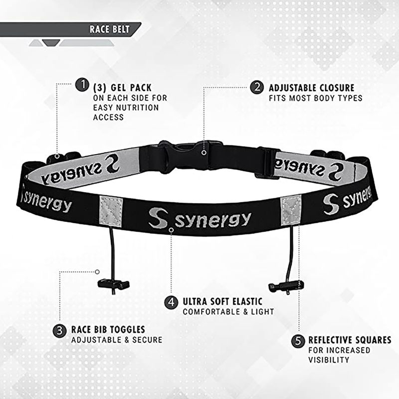 Race number belt Synergy Race Belt black 2