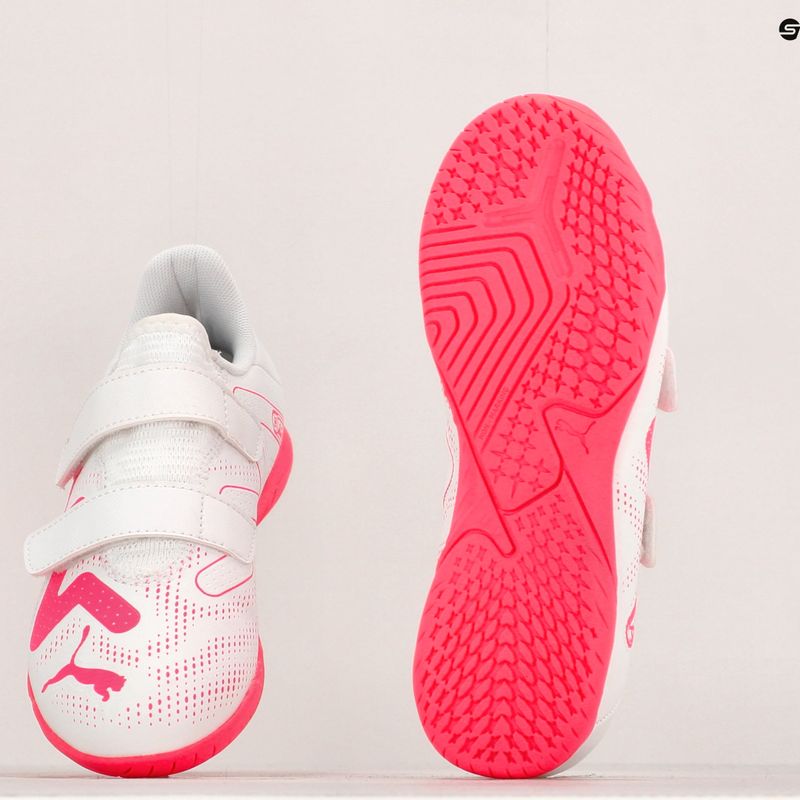 PUMA Future Play IT V Jr children's football boots puma white/fire orchid 15