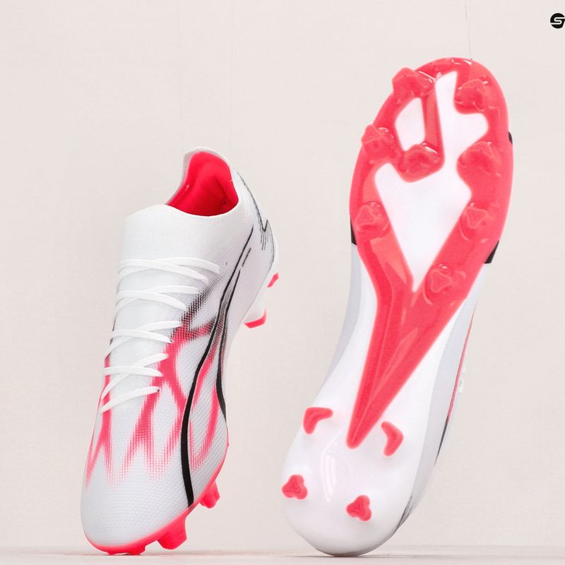 PUMA Ultra Match FG/AG men's football boots puma white/puma black/fire orchid 16