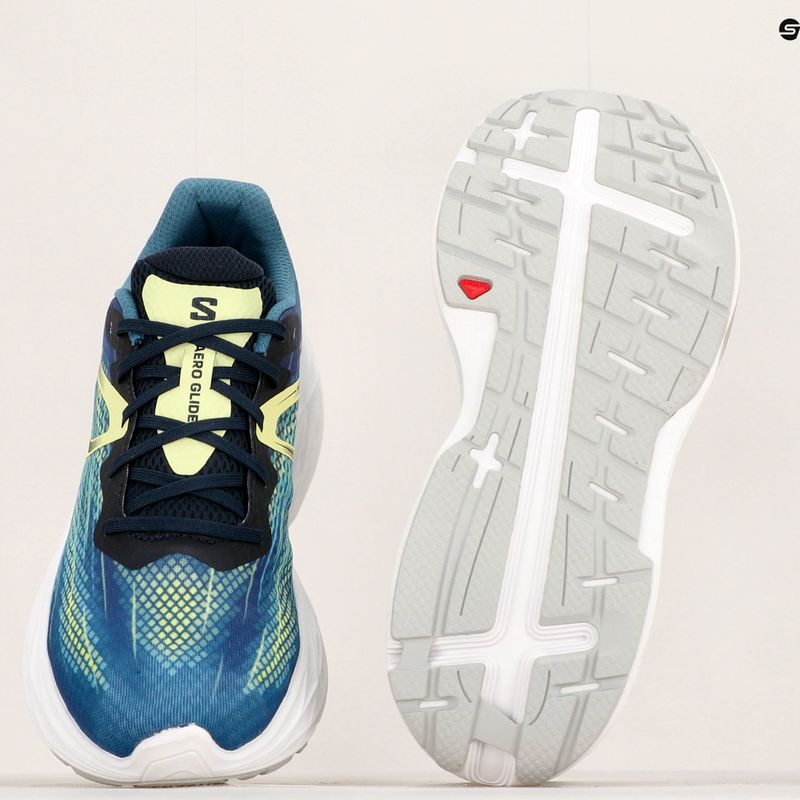 Men's running shoes Salomon Aero Glide blue ashes/dark sapphire/sunny lime 22