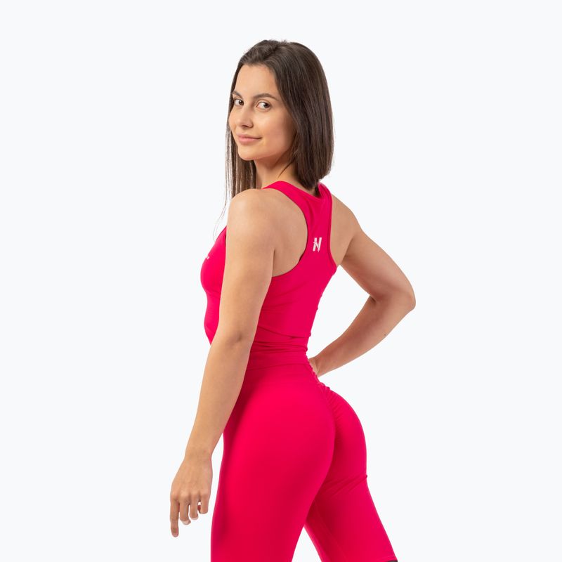 Women's training tank top NEBBIA Sporty Slim Fit Crop pink 2