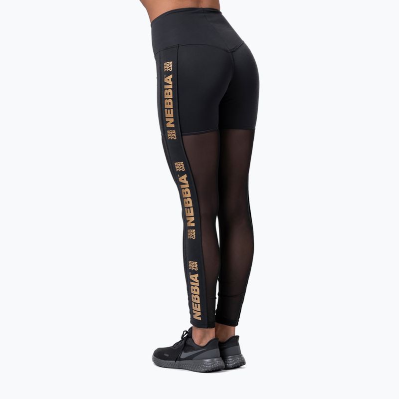 Women's training leggings NEBBIA Gold Mesh black 8290110 2