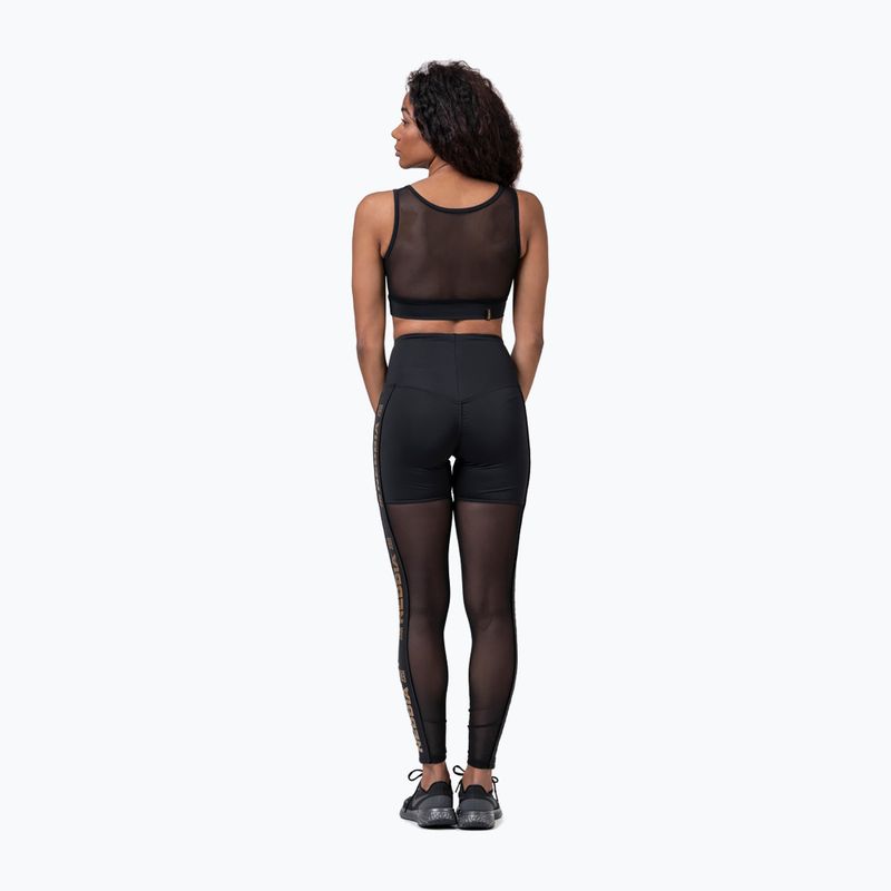 Women's training leggings NEBBIA Gold Mesh black 8290110 4