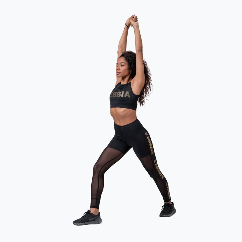 Women's training leggings NEBBIA Gold Mesh black 8290110 6