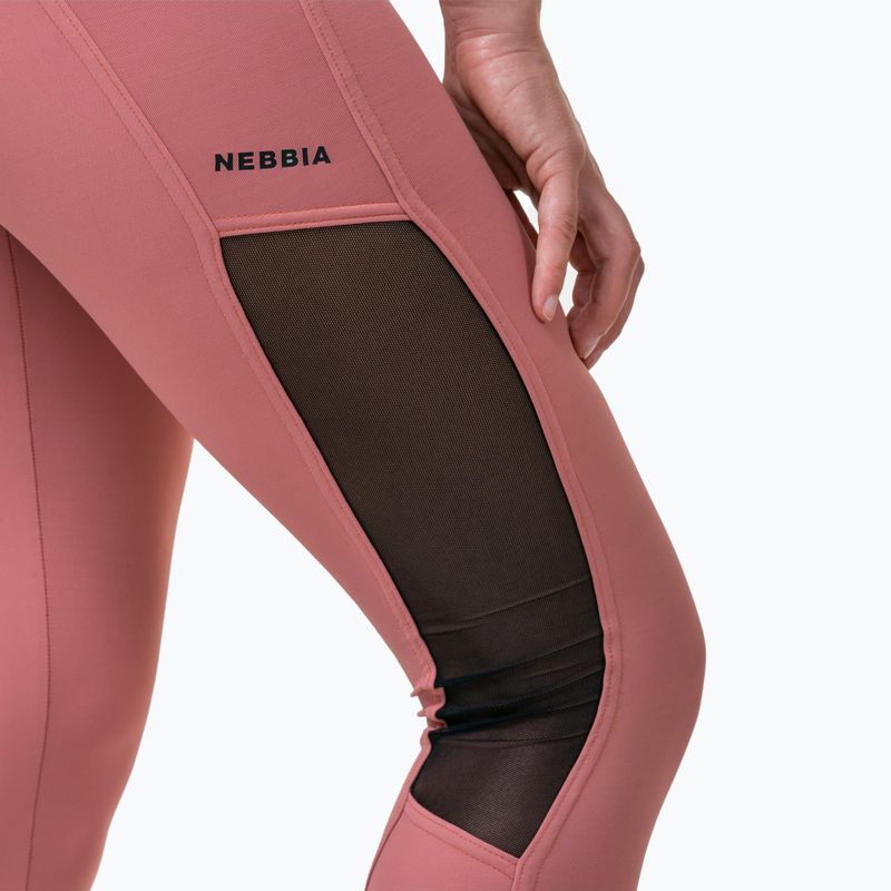 Women's training leggings NEBBIA Mesh High-Waist old rose 3