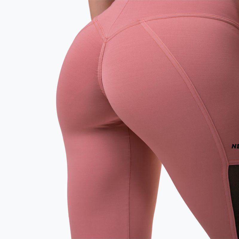 Women's training leggings NEBBIA Mesh High-Waist old rose 4