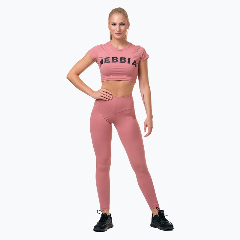 Women's training leggings NEBBIA Mesh High-Waist old rose 5