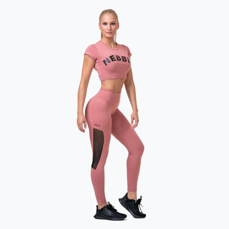 Women's training leggings NEBBIA Mesh High-Waist old rose 6