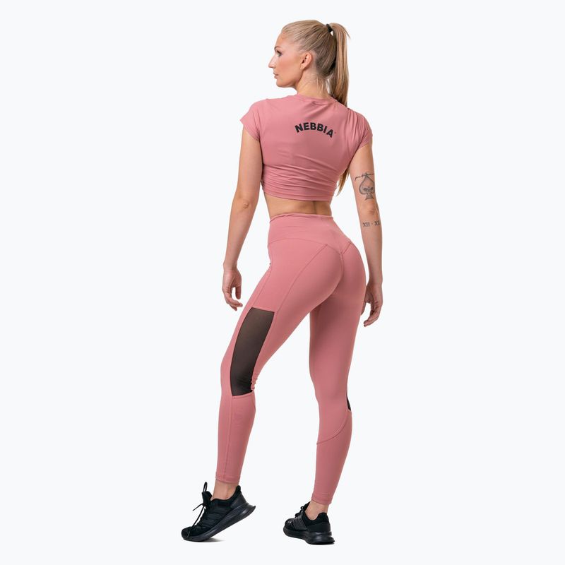 Women's training leggings NEBBIA Mesh High-Waist old rose 7