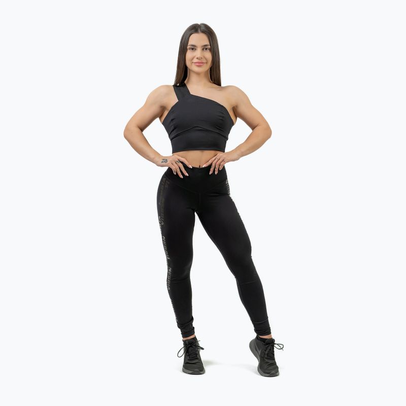 NEBBIA Intense Asymmetric black fitness bra