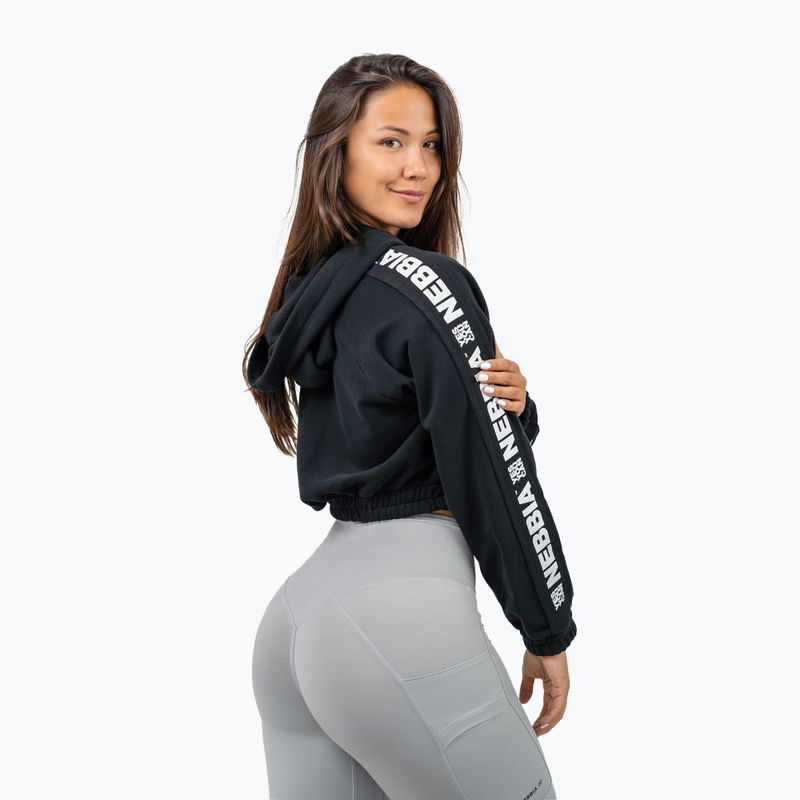 Women's NEBBIA Crop Hoodie Iconic black 3