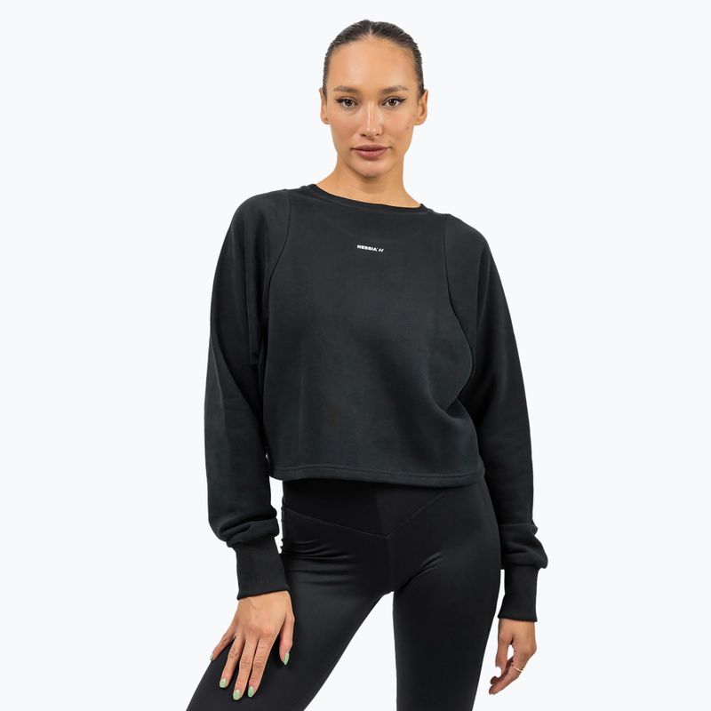 Women's training top NEBBIA Gym Spirit Crop black