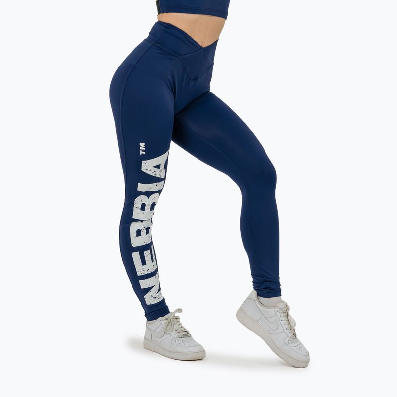 Women's training leggings NEBBIA Glute Check High Waisted dark blue