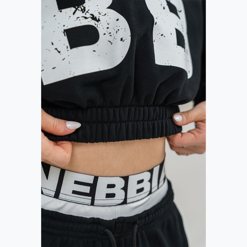 Women's training hoodie NEBBIA Training Cropped Hoodie Muscle Mommy black 5