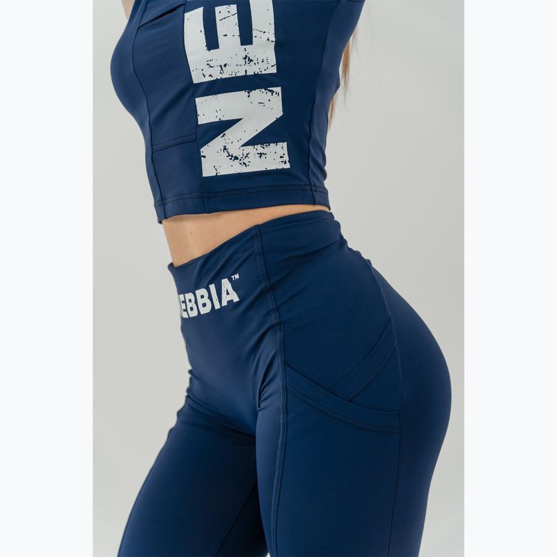 NEBBIA Snatched dark blue women's training top 5