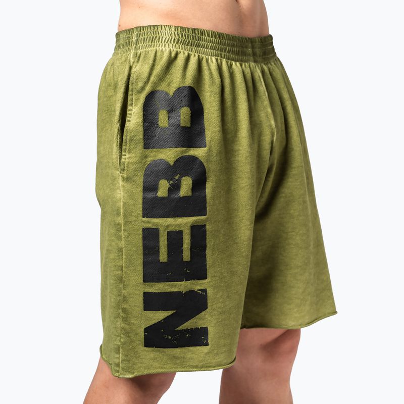 Men's training shorts NEBBIA Washed-Off NO BS green 4