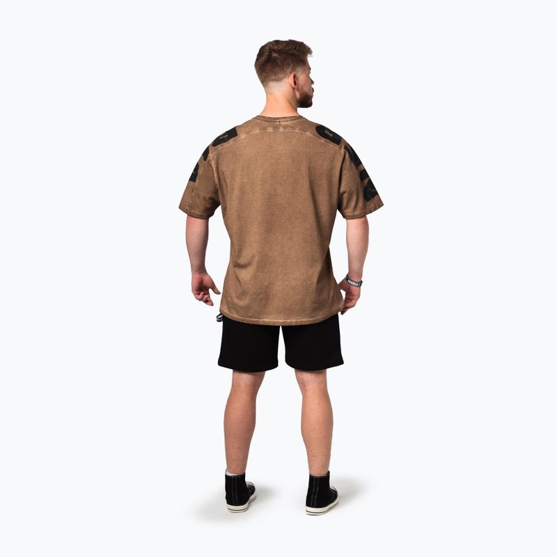 Men's training shirt NEBBIA Washed-Off Lifting Club light brown 3